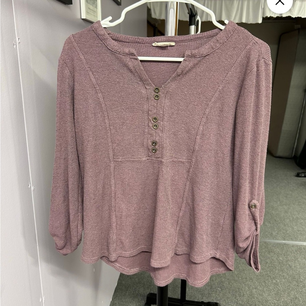 Jane and Delancey Waffle Knit 3/4 Sleeve Small